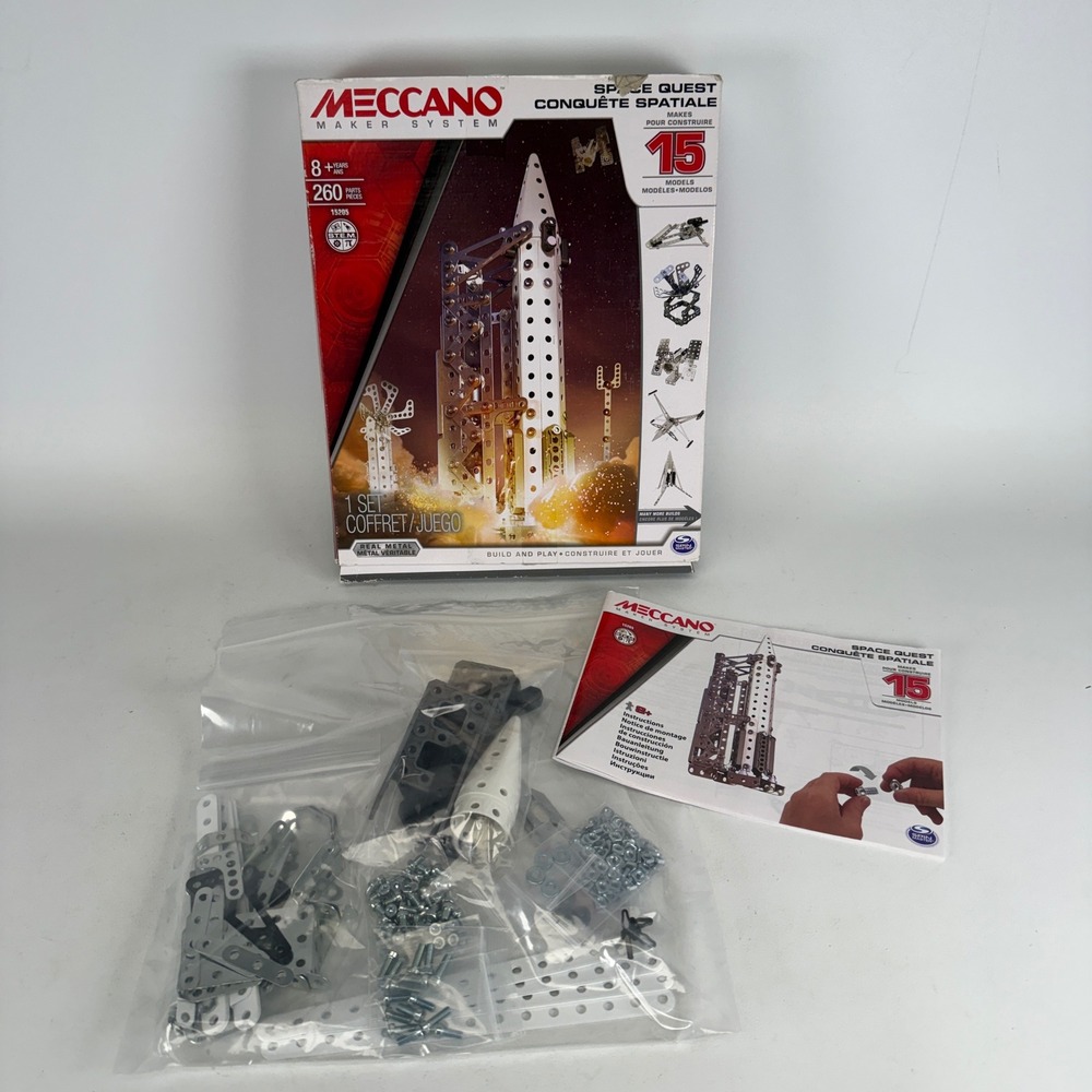 Meccano Maker System Space Quest 15205 15-in-1 STEM Building Set 260 Parts